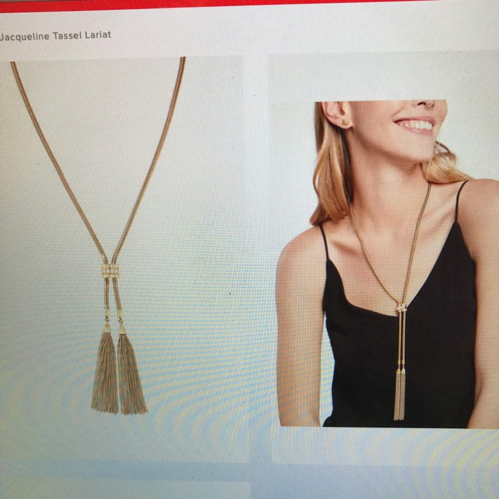 Stella & Dot Gold Tassel Lariat Necklace